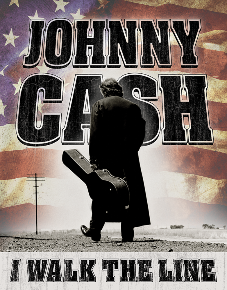 Metallskilt - Johnny Cash Walk the Line - Fønix